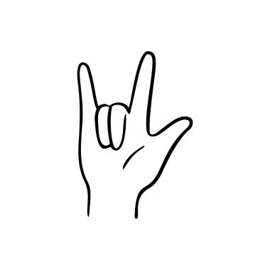 İnsan eli hareketlerine bayılıyorum. Vektör karalama çizimi.