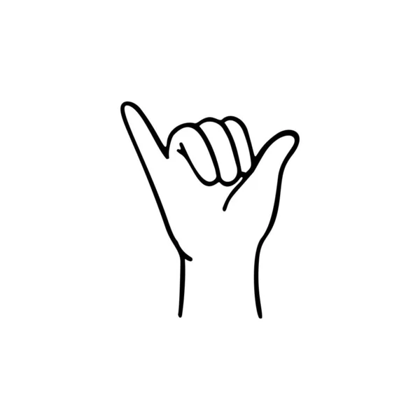 Call me gesture human hand. Vector doodle illustration. — Vector de stock