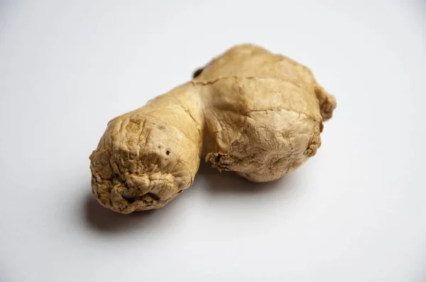 Racine Légumes Crus Gingembre Sur Fond Blanc — Photo