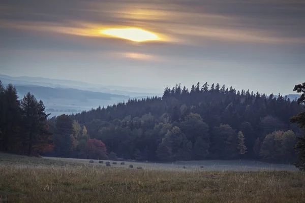 Beautiful sunrise poland scene — Stock Photo, Image