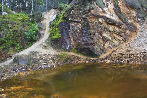 Jezero v Rudawy Janowickie, Polsko, Slezsko — Stock fotografie