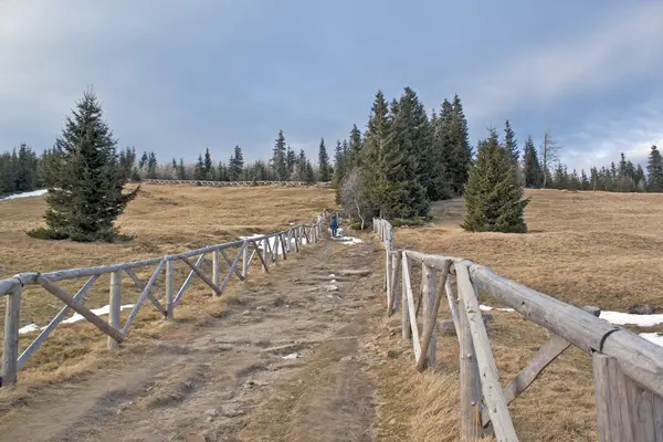 Karkonosze içinde dağ yolu — Stok fotoğraf