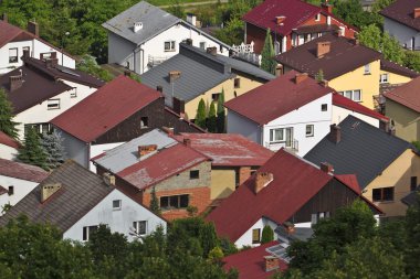 küçük bir kasaba havadan görünümü