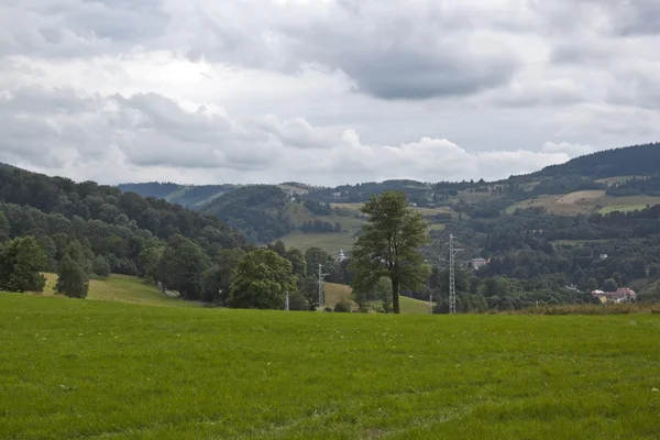 Paysage dans les montagnes polonaises Sowie - montagnes Hibou — Photo