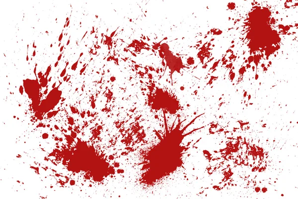 Schizzi di sangue isolati su sfondo bianco — Foto Stock