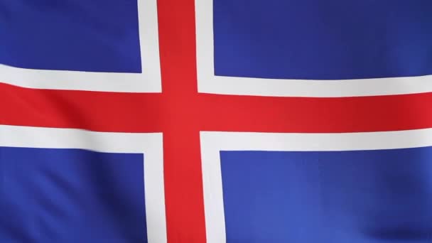 nationale vlag van ijsland in slow motion — stockvideo © kb