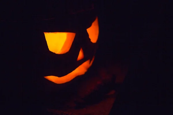 Dýně v noci na Halloween — Stock fotografie