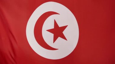 Tunus closeup bayrak ağır çekimde
