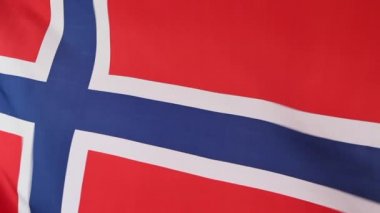 Ağır çekimde Norveç ulusal bayrak closeup