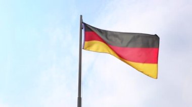 Almanya'nın Tekstil bayrak bayrak direği üzerinde