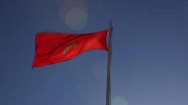 Fas ulusal bayrak bayrak direği üzerinde