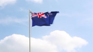 Yeni Zelanda ulusal bayrak bayrak direği üzerinde