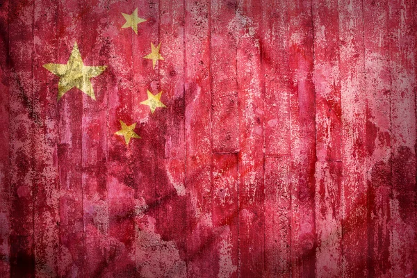 Grunge style of China flag on a brick wall — Stock Photo, Image