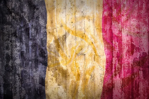 Grunge-Stil der belgischen Flagge auf einer Ziegelwand — Stockfoto