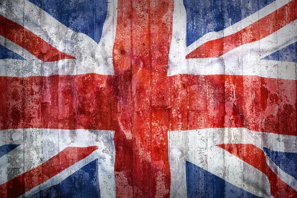 Гранж-стиль флага Великобритании на кирпичной стене — стоковое фото