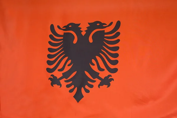 Zbliżenie flagi Albanii — Zdjęcie stockowe
