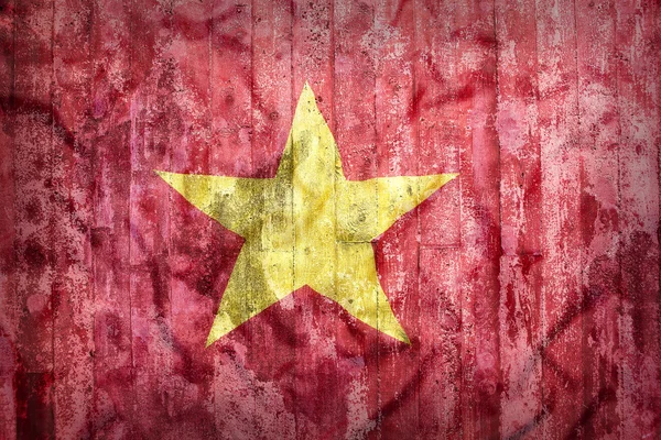 Grunge style of Vietnam flag on a brick wall — Stock Photo, Image