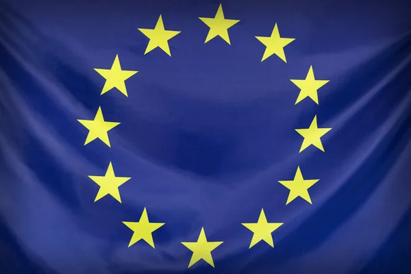 Текстильна прапора Євросоюзу — стокове фото