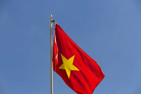 National flag of Vietnam on a flagpole — Stock Photo, Image