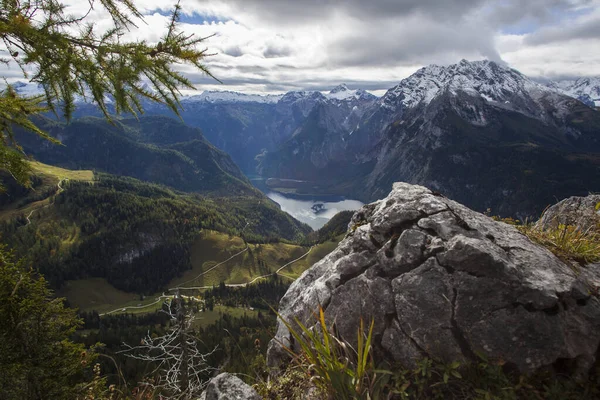 Гірський Краєвид Дженнера Озера Кенігсзе Баварія Німеччина Восени — стокове фото