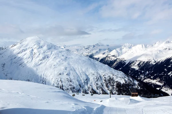 Berglandschaft Den Österreichischen Alpen Mit Sonnigem Wetter Und Blauem Himmel — Stockfoto