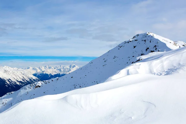 Гірський Ландшафт Австрійських Альпах Сонячною Погодою Блакитним Небом — стокове фото