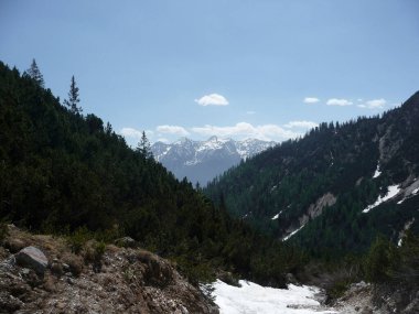 Adler Via ferrata, Karkopf Dağı, Tyrol, Avusturya İlkbaharda