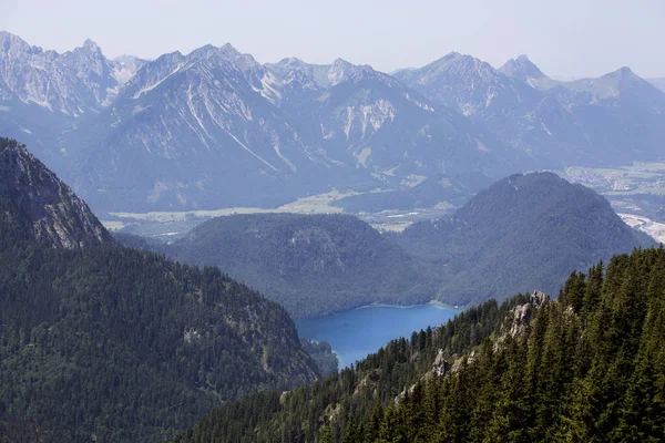 Lago Baviera Alpsee Desde Arriba Tegelberg — Foto de Stock