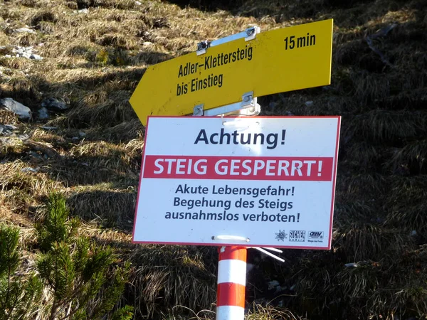 Adler Ferrata Sul Monte Karkopf Tirolo Austria Primavera — Foto Stock