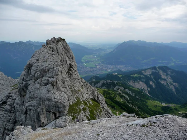 Vedere Munte Alpspitze Garmisch Partenkirchen Bavaria Germania — Fotografie, imagine de stoc