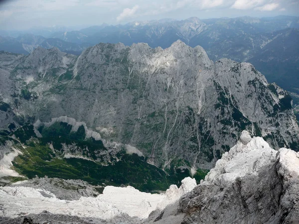 Alpspitze Klettersteig Mit Schlechtwetter Bayern Deutschland — Stockfoto