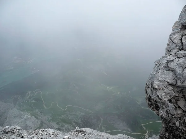 Alpspitze Montanha Ferrata Com Más Condições Meteorológicas Baviera Alemanha — Fotografia de Stock