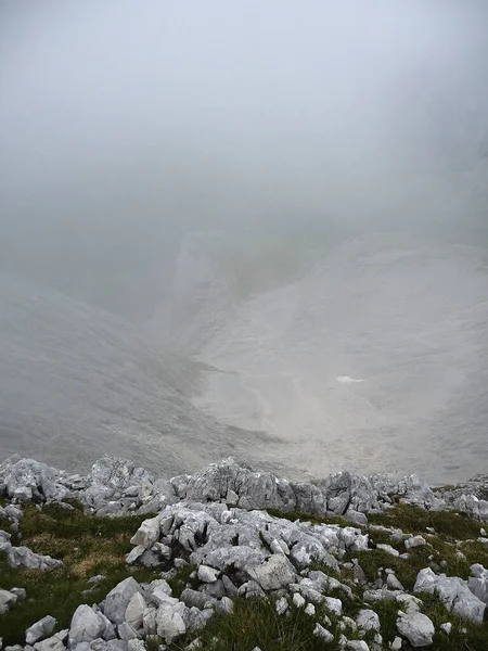 Alpspitze Montanha Ferrata Com Más Condições Meteorológicas Baviera Alemanha — Fotografia de Stock