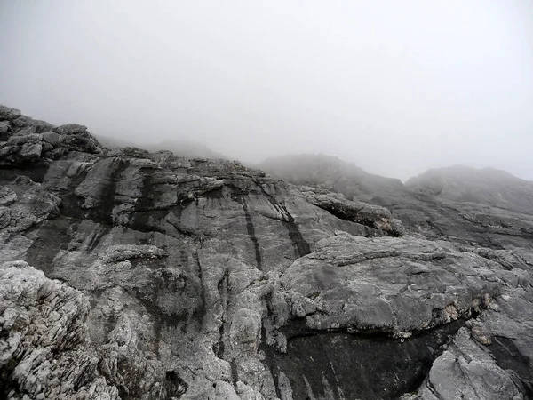Alpspitze Ferrata Montagne Avec Mauvaises Conditions Météorologiques Bavière Allemagne — Photo