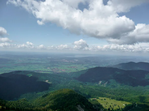 Ορεινό Πανόραμα Στο Βουνό Benediktenwand Στη Βαυαρία Γερμανία Την Άνοιξη — Φωτογραφία Αρχείου