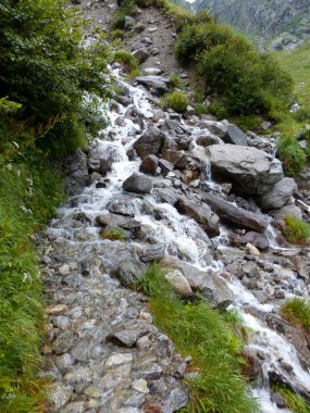 Berlin yüksek yolu, Zillertal Alpler Tyrol, Avusturya 'da kötü hava koşullarıyla