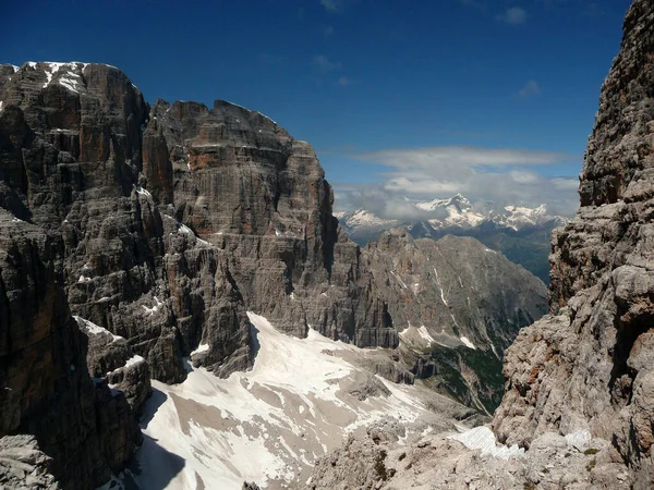 Bocchette Hegyi Túra Brenta Dolomitok Olaszország Nyáron — Stock Fotó