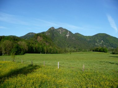Brauneck Panorama Yolu, Bavyera, Almanya İlkbaharda