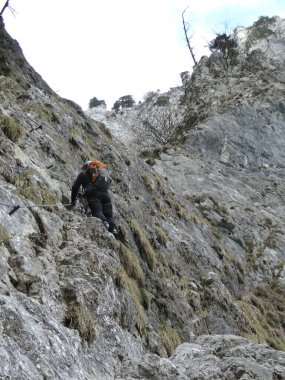 Ferrata, Salzburg, Avusturya üzerinden Drachenwand 'a tırmanan