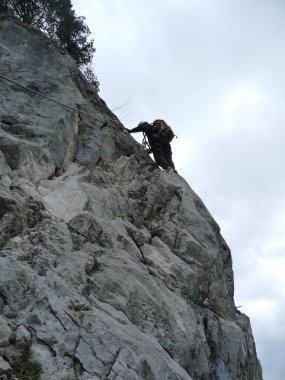 Ferrata, Salzburg, Avusturya üzerinden Drachenwand 'a tırmanan