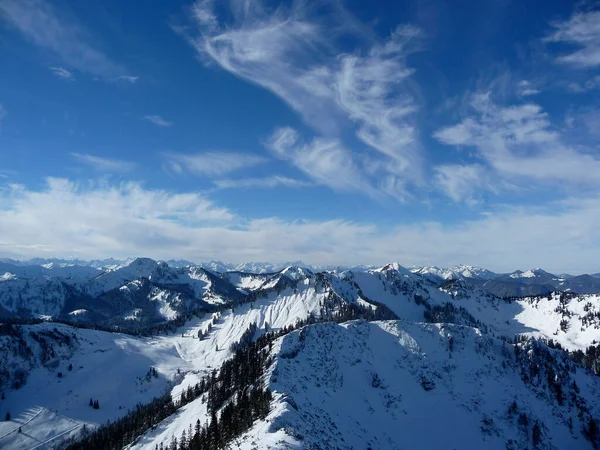 Winterlicher Bergblick Von Der Brecherspitze Bayern Deutschland — Stockfoto