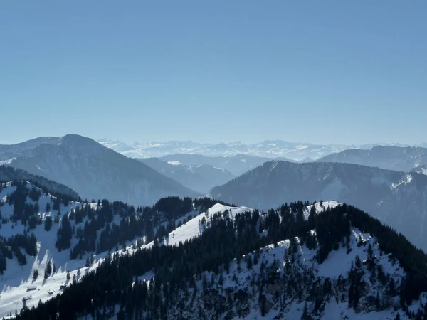 Bergpanorama Vom Breitenstein Bayern Deutschland Winter — Stockfoto