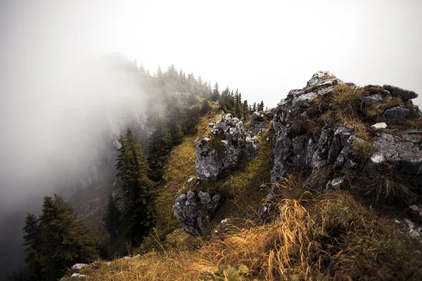 Гора Брейтенштейн Туманній Осені — стокове фото