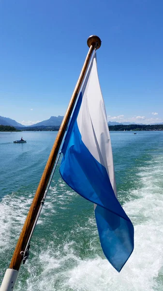 Bandiera Bavarese Sul Lago Chiemsee Baviera Germania — Foto Stock