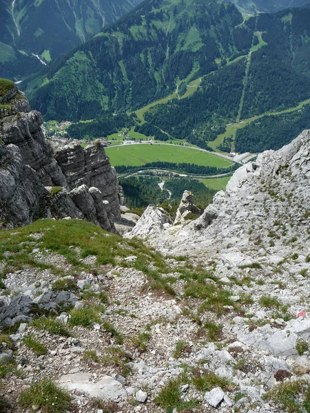 Caminhadas Montanha Pelos Alpes Ammergau Tirol Áustria — Fotografia de Stock