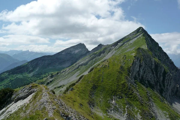 Escursioni Montagna Attraverso Alpi Ammergau Tirolo Austria — Foto Stock