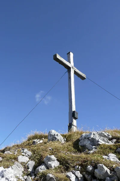 Croix Sommet Montagne Krottenkopf Bavière Allemagne — Photo