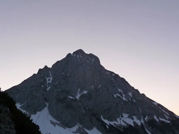 Sonnenuntergang Der Coburger Hütte Und Drachensee Tirol Österreich — Stockfoto