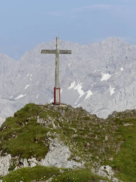 Sommet Traverser Montagne Grubigstein Alpes Lechtal Tyrol Autriche — Photo
