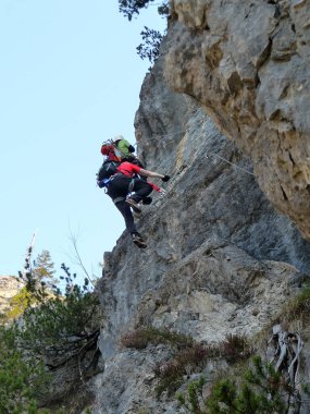 Ferrata, Bavyera, Almanya üzerinden Grunstein 'a tırmanan